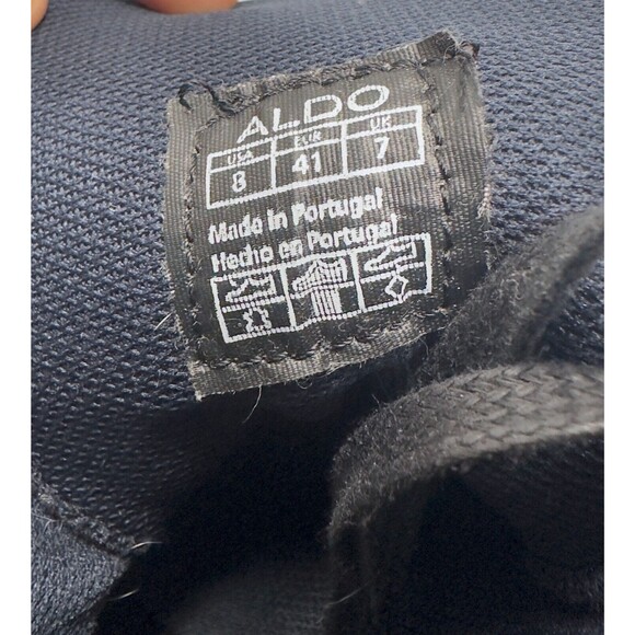 Men's ALDO combat Boots shoes Distressed Black Round Toe Laces used Size 8 - Picture 10 of 10